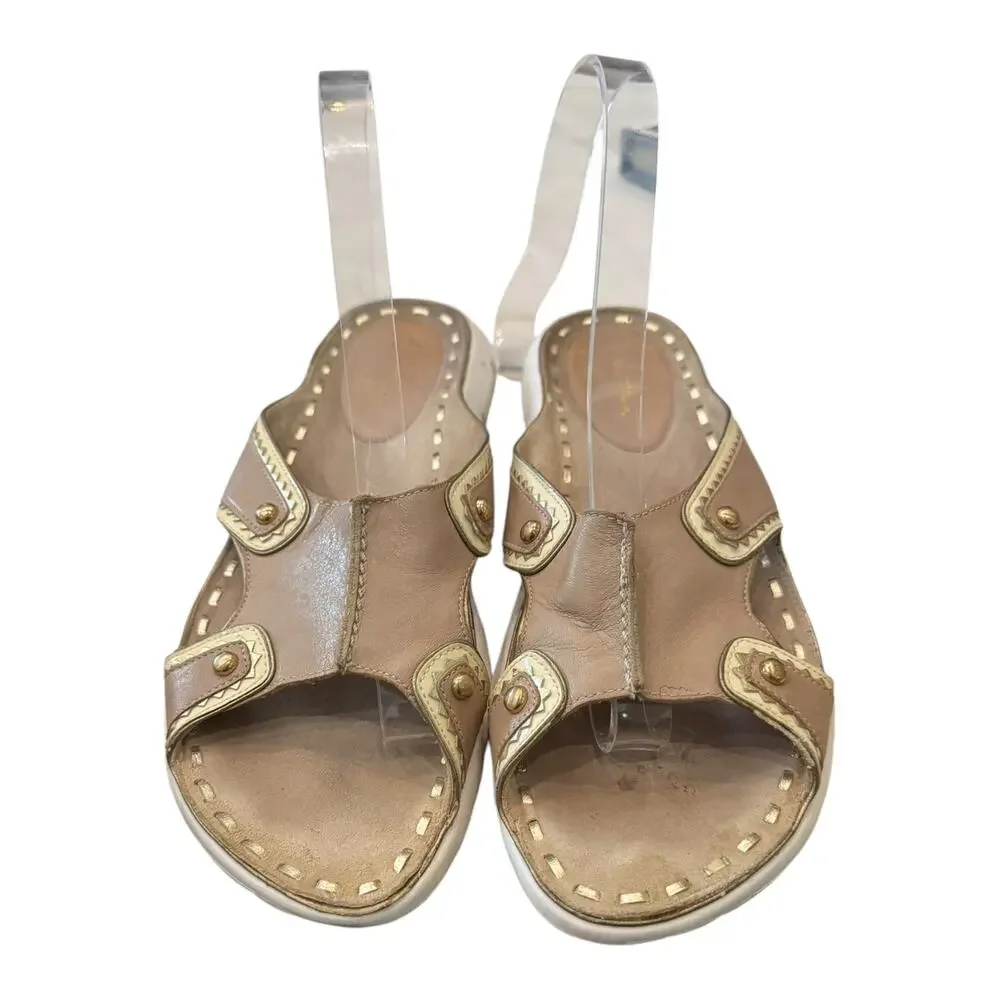 Cole Haan Leather Slide Sandals Beige Cream Women’s 6.5B D21602